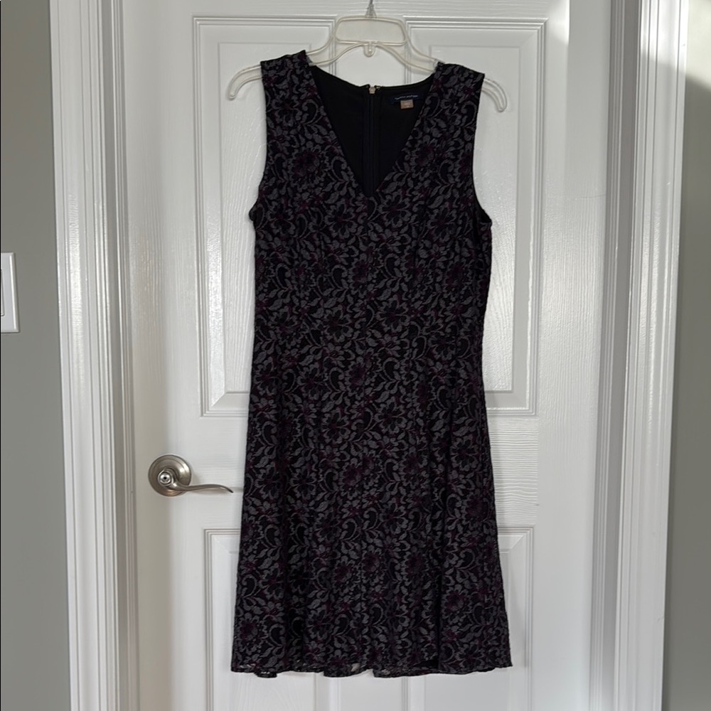 Elegant Black and Purple Sleeveless Dress